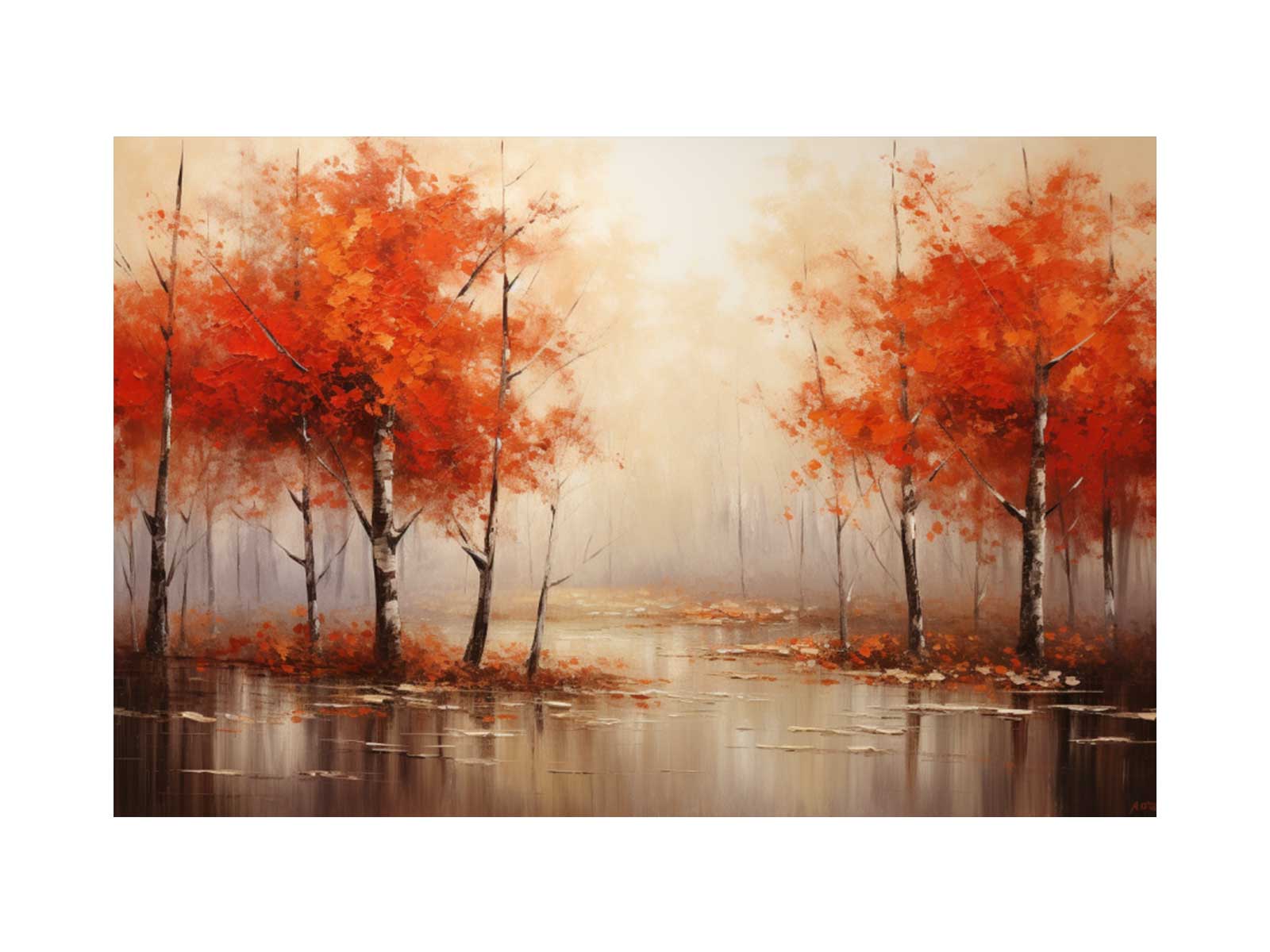 Red Forest  Art Canvas Art Print-0