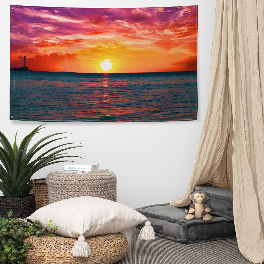 Glimmering Sunrise  Flag Tapestry wall hanging-2