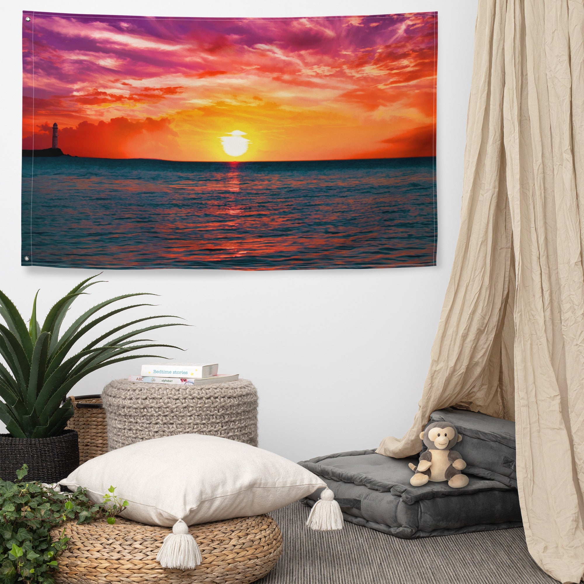 Glimmering Sunrise  Flag Tapestry wall hanging-2
