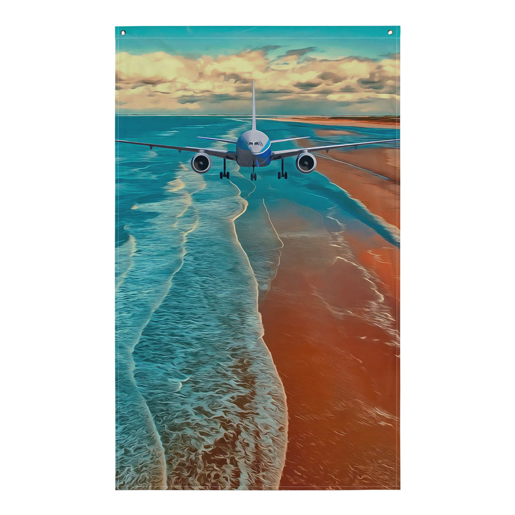 Beach flight Painting Flag Tapestry-0