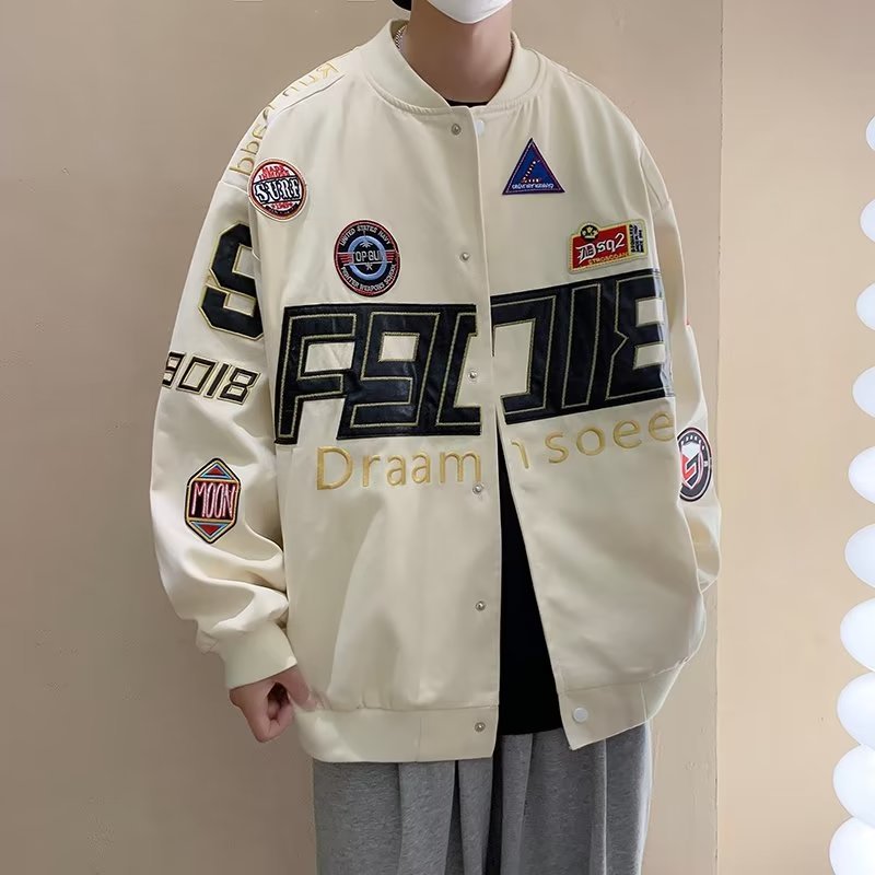 American style detachable motorcycle jacket couple retro hip - hop loose versatile couple baseball jacket new style jacket - 𝐃𝐔𝐕𝐋𝐀𝐒𝐇𝐎𝐏