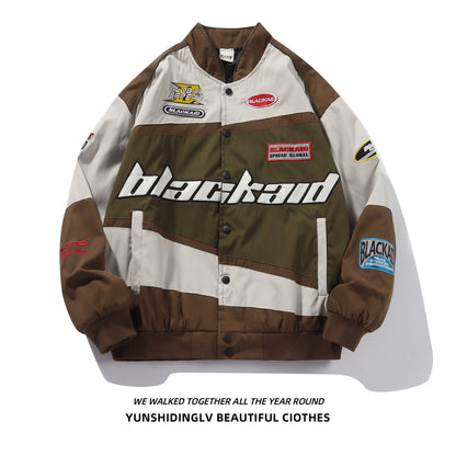 American style detachable motorcycle jacket couple retro hip - hop loose versatile couple baseball jacket new style jacket - 𝐃𝐔𝐕𝐋𝐀𝐒𝐇𝐎𝐏