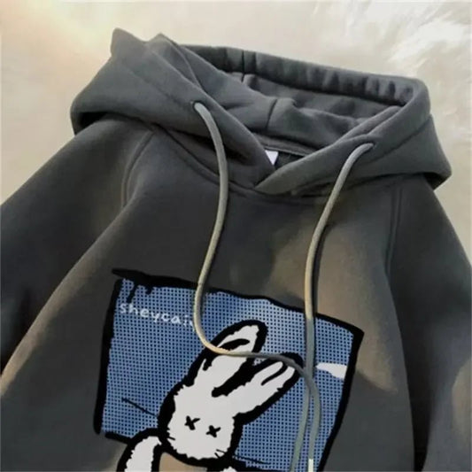 American Style Oversize Hoodie Women's Thickened Fleece Loose Autumn Winter Overhead Jacket Female Fashion Brand Clothing - 𝐃𝐔𝐕𝐋𝐀𝐒𝐇𝐎𝐏