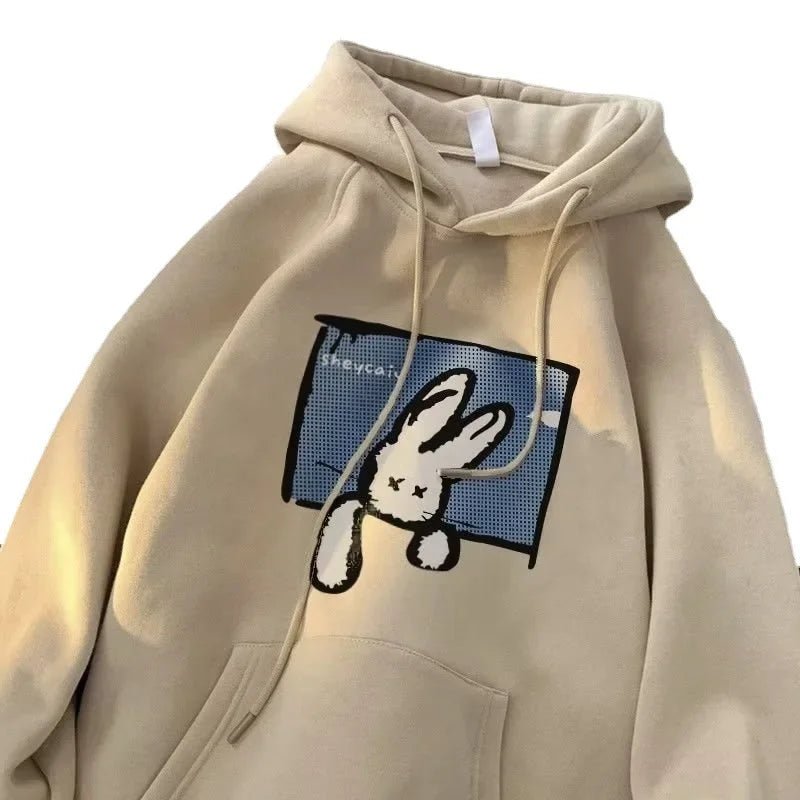 American Style Oversize Hoodie Women's Thickened Fleece Loose Autumn Winter Overhead Jacket Female Fashion Brand Clothing - 𝐃𝐔𝐕𝐋𝐀𝐒𝐇𝐎𝐏