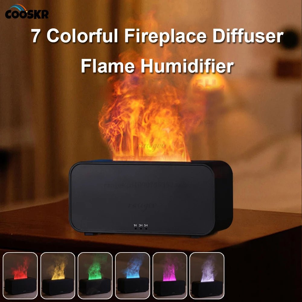 Aroma Diffuser Mini 7 Colorful Flame Air Humidifier Add Essential Oil Aromatherapy with Timing Setting for Home Bedroom Office - 𝐝𝐮𝐯𝐥𝐚𝐬𝐡𝐨𝐩.𝐜𝐨𝐦