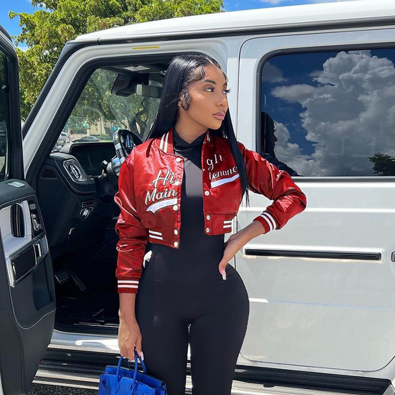 Autumn Women's New Sexy Embroidery Open Umbilical Loose Short Jacket Coat - 𝐃𝐔𝐕𝐋𝐀𝐒𝐇𝐎𝐏