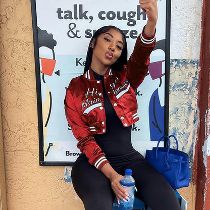 Autumn Women's New Sexy Embroidery Open Umbilical Loose Short Jacket Coat - 𝐃𝐔𝐕𝐋𝐀𝐒𝐇𝐎𝐏