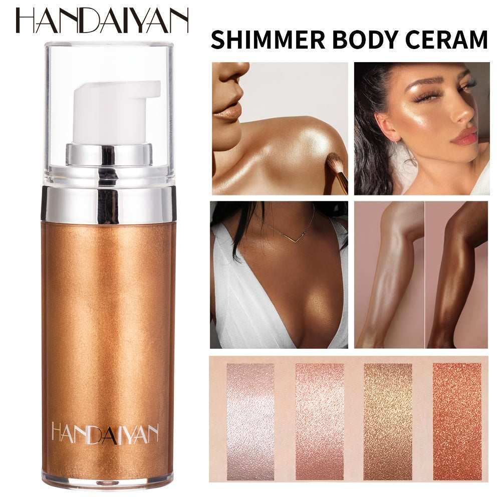 Enlumineur liquide scintillant en 4 couleurs, crème de fond de teint pour le visage et le corps, maquillage illuminateur waterproof