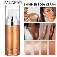 Enlumineur liquide scintillant en 4 couleurs, crème de fond de teint pour le visage et le corps, maquillage illuminateur waterproof