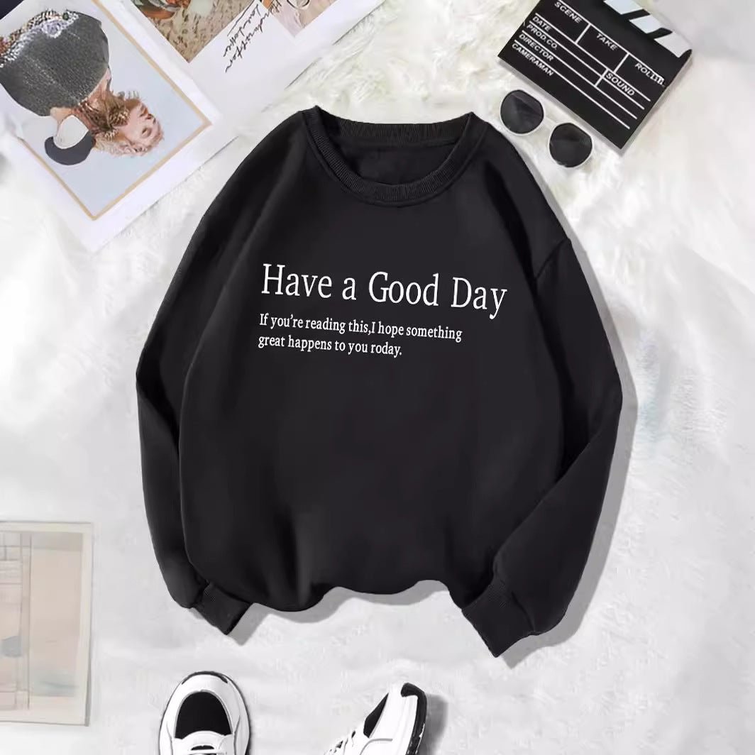 Back collar and fleece hoodie round neck HAVEAGOODDDAY - 𝐝𝐮𝐯𝐥𝐚𝐬𝐡𝐨𝐩.𝐜𝐨𝐦