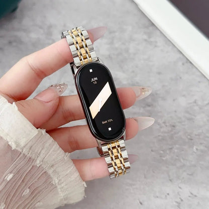 Band Strap for Smart Mi Band 8/9/10 Bracelet with Link Removal tool Metal Wristband for Xiaomi Mi Band 8 Watchband for Men Women - 𝐃𝐔𝐕𝐋𝐀𝐒𝐇𝐎𝐏
