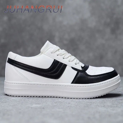 Baskets pour hommes chaussures de planche confortables et respirantes bout rond semelle épaisse talon plat à lacets chaussures en cuir décontractées confortables chaussures de sport - 𝐝𝐮𝐯𝐥𝐚𝐬𝐡𝐨𝐩.𝐜𝐨𝐦