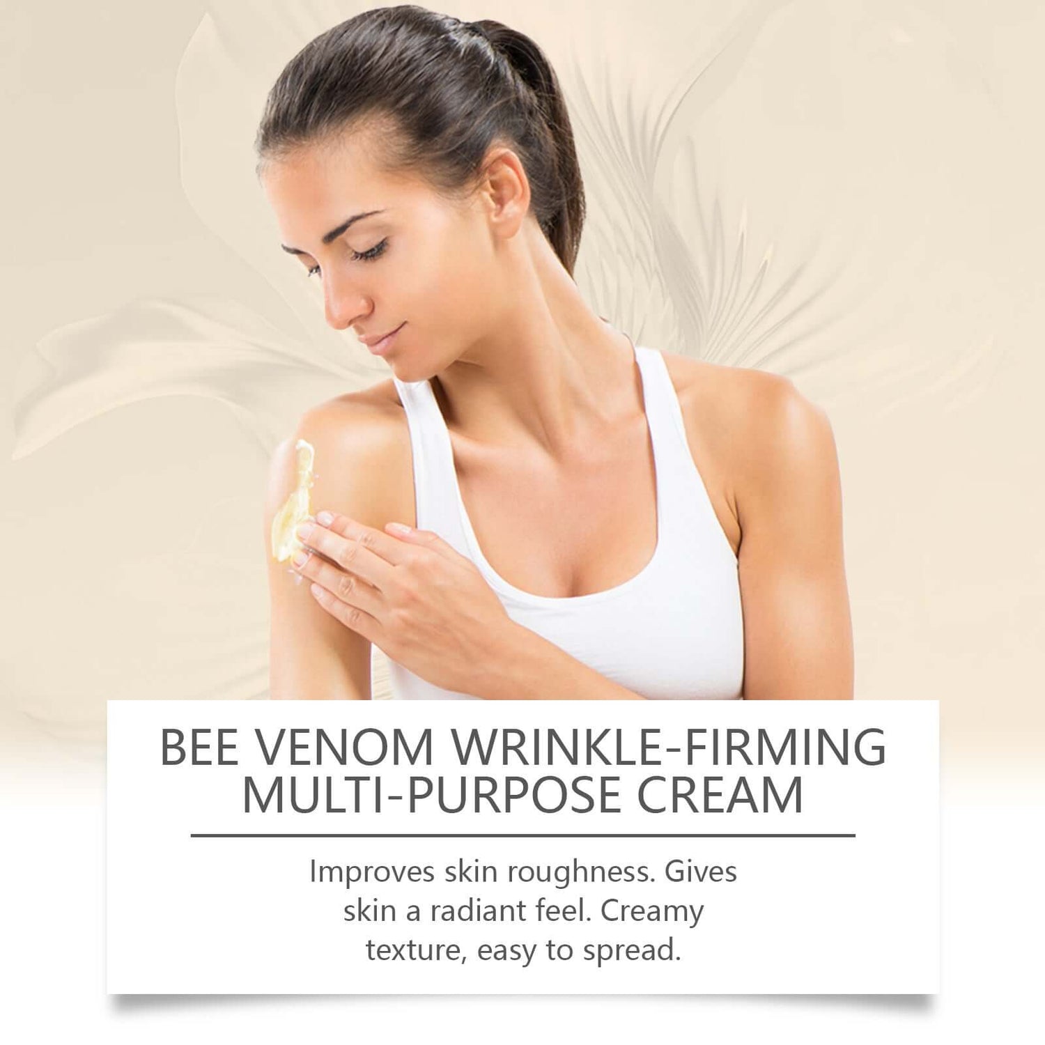 Crème de soin pour la peau aux ingrédients doux, visage et corps, texture riche et hydratante, sans parfum.