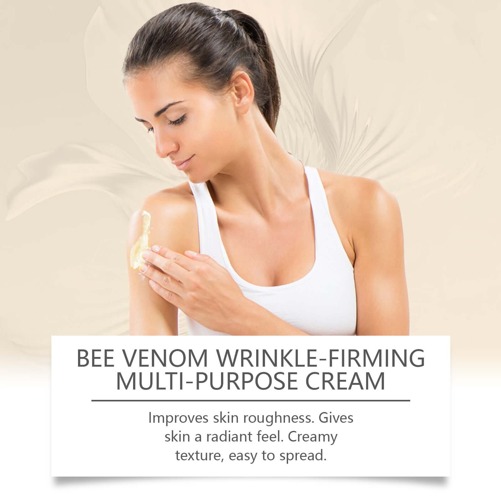 Crème de soin pour la peau aux ingrédients doux, visage et corps, texture riche et hydratante, sans parfum.