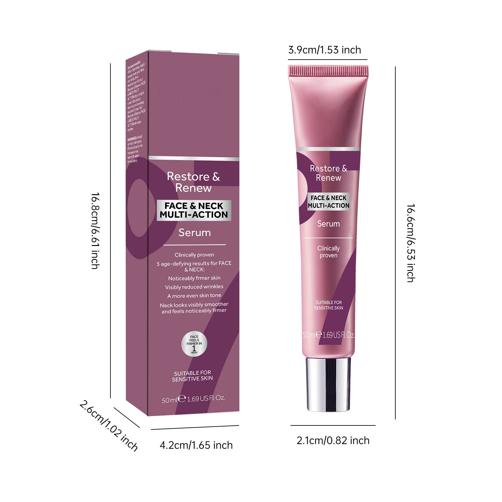 Soin facial anti-rides anti-âge en tube, texture légère, appliqué sur le visage pour réduire les signes du vieillissement.