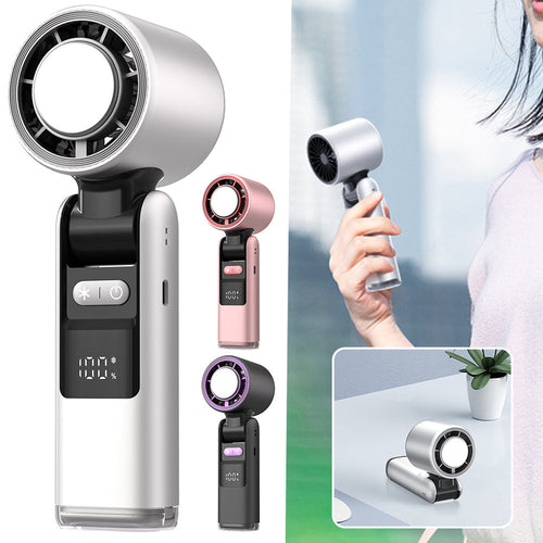 Ice Cool Turbo Mini Fan with Digital Display – USB Rechargeable &