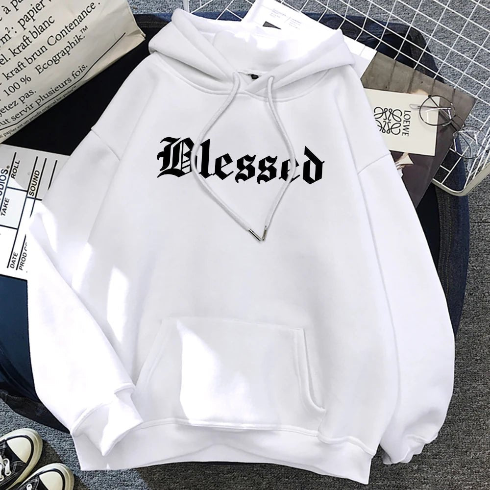 Blessed Creativity Printed Hoodies Women Street Style Hip Hop Hoody Autumn Loose Fleece Clothing Comfortable Pullover Sweatshirt - 𝐃𝐔𝐕𝐋𝐀𝐒𝐇𝐎𝐏