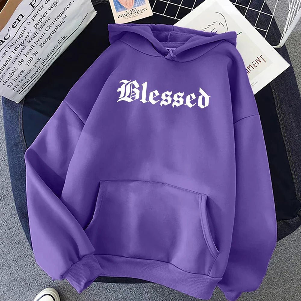 Blessed Creativity Printed Hoodies Women Street Style Hip Hop Hoody Autumn Loose Fleece Clothing Comfortable Pullover Sweatshirt - 𝐃𝐔𝐕𝐋𝐀𝐒𝐇𝐎𝐏