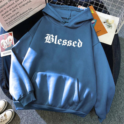 Blessed Creativity Printed Hoodies Women Street Style Hip Hop Hoody Autumn Loose Fleece Clothing Comfortable Pullover Sweatshirt - 𝐃𝐔𝐕𝐋𝐀𝐒𝐇𝐎𝐏