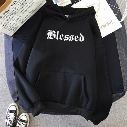 Blessed Creativity Printed Hoodies Women Street Style Hip Hop Hoody Autumn Loose Fleece Clothing Comfortable Pullover Sweatshirt - 𝐃𝐔𝐕𝐋𝐀𝐒𝐇𝐎𝐏