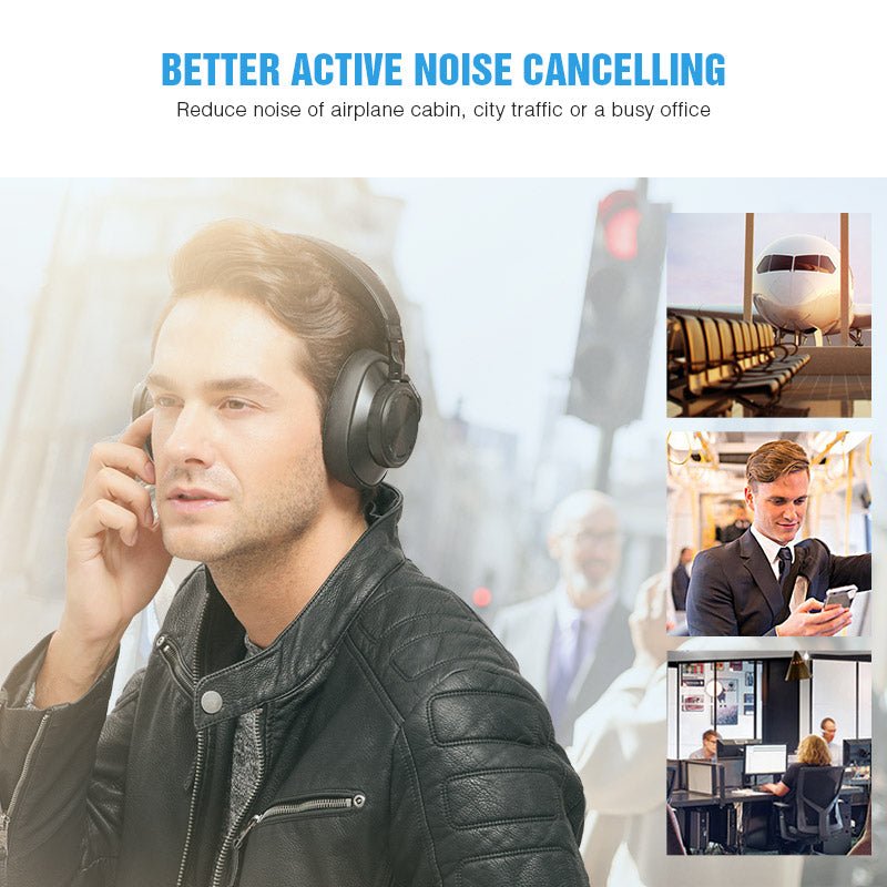 Bluedio T6S Bluetooth Headphones Active Noise Cancelling Wireless Headset For Phones And Music With Voice Control - 𝐃𝐔𝐕𝐋𝐀𝐒𝐇𝐎𝐏
