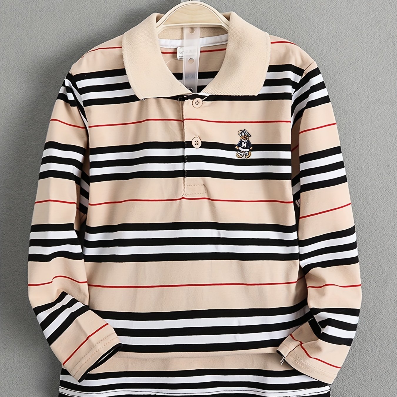 Boys' Casual Lapel Shirt Children's Top Long Sleeve T-Shirt Children's Clothing Comfortable Breathable - 𝐃𝐔𝐕𝐋𝐀𝐒𝐇𝐎𝐏