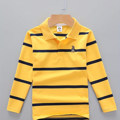 Boys' Casual Lapel Shirt Children's Top Long Sleeve T-Shirt Children's Clothing Comfortable Breathable - 𝐃𝐔𝐕𝐋𝐀𝐒𝐇𝐎𝐏