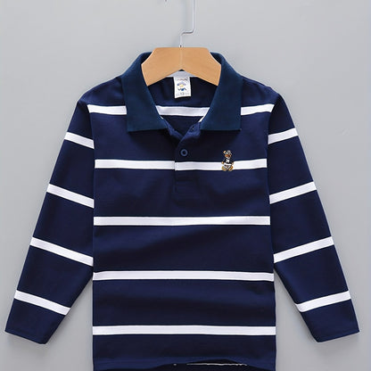 Boys' Casual Lapel Shirt Children's Top Long Sleeve T-Shirt Children's Clothing Comfortable Breathable - 𝐃𝐔𝐕𝐋𝐀𝐒𝐇𝐎𝐏
