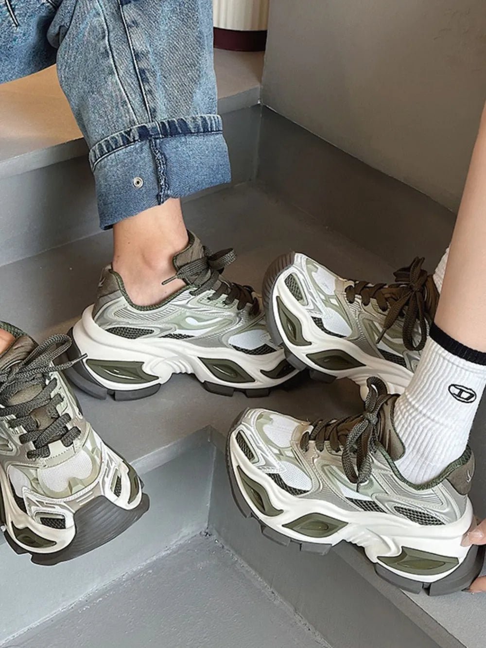 Breathable Chunky Platform Sneakers - 𝐃𝐔𝐕𝐋𝐀𝐒𝐇𝐎𝐏
