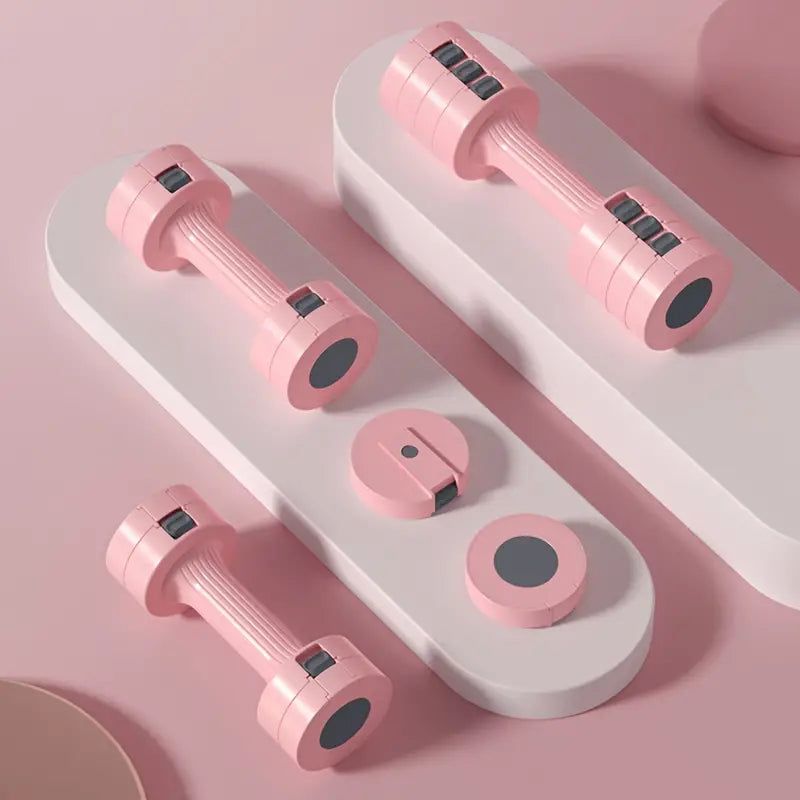 NNETM Adjustable Weighted Dumbbells Set (2-5kg/4.41-11.02lbs) - Pink