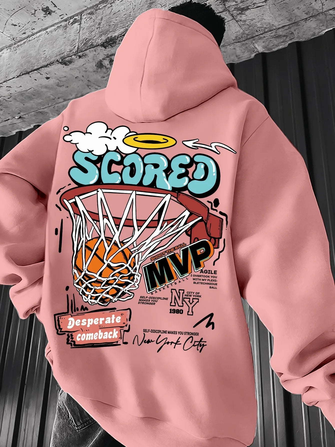Casual MVP Basketball Graphic Hoodie for Men - Knitted Fabric Regular Fit with Slight Stretch - 𝐃𝐔𝐕𝐋𝐀𝐒𝐇𝐎𝐏