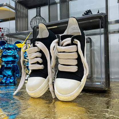 Casual Shoes Men Canvas Beige Low Top Brand Jumbo Lace Up Ro Thick Sole Luxury Designer Trainers Women Street Flat Sneakers - 𝐝𝐮𝐯𝐥𝐚𝐬𝐡𝐨𝐩.𝐜𝐨𝐦