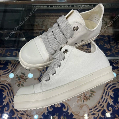 Casual Shoes Men Canvas Beige Low Top Brand Jumbo Lace Up Ro Thick Sole Luxury Designer Trainers Women Street Flat Sneakers - 𝐝𝐮𝐯𝐥𝐚𝐬𝐡𝐨𝐩.𝐜𝐨𝐦