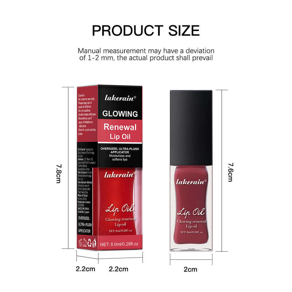 Gloss à lèvres Glow Lip Gloss Nourrissant hydratant et éclaircissant, tube transparent avec fini brillant.