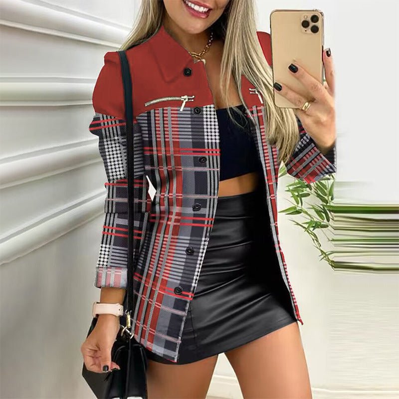 Chic Black Blazer with Long Sleeves Button Notch Lapel Office Style Elegant Women's Suit - 𝐃𝐔𝐕𝐋𝐀𝐒𝐇𝐎𝐏