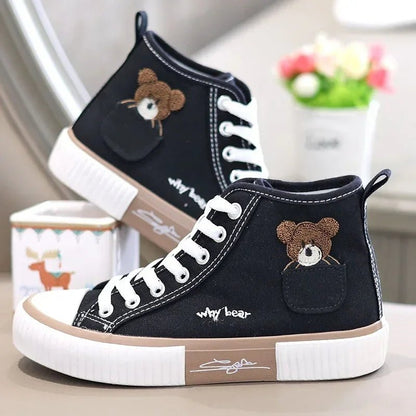 Cute Canvas Shoes Women Breathable Sneakers Brand Sport Shoes for Woman Casual Vulcanized Shoe Flats High Top Zapatos Mujer - 𝐃𝐔𝐕𝐋𝐀𝐒𝐇𝐎𝐏