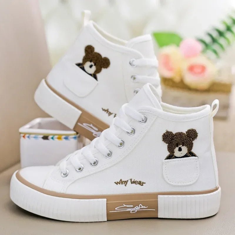 Cute Canvas Shoes Women Breathable Sneakers Brand Sport Shoes for Woman Casual Vulcanized Shoe Flats High Top Zapatos Mujer - 𝐃𝐔𝐕𝐋𝐀𝐒𝐇𝐎𝐏