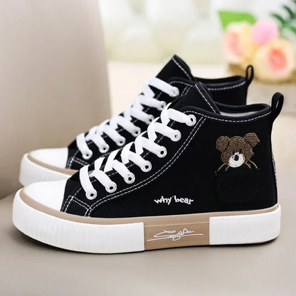Cute Canvas Shoes Women Breathable Sneakers Brand Sport Shoes for Woman Casual Vulcanized Shoe Flats High Top Zapatos Mujer - 𝐃𝐔𝐕𝐋𝐀𝐒𝐇𝐎𝐏