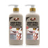 Gel douche Sugar& Milk pour peau blanche, anti-âge, exfoliant et soin corporel, bouteille blanche avec étiquette.