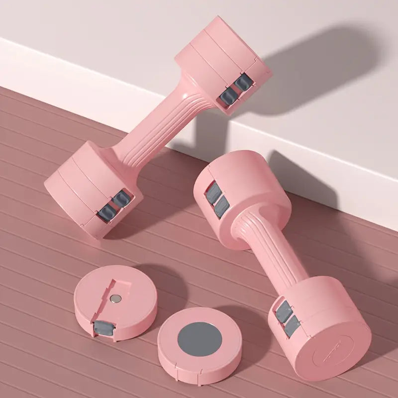 NNETM Adjustable Weighted Dumbbells Set (2-5kg/4.41-11.02lbs) - Pink