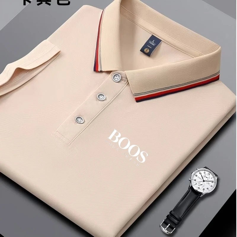 Embroidered New Men's Business Casual Short Sleeved Polo Shirt, Fashionable, Breathable, Comfortable and Versatile Top - 𝐃𝐔𝐕𝐋𝐀𝐒𝐇𝐎𝐏