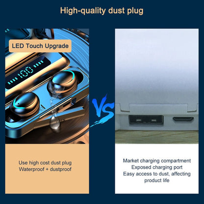 F9 - 5 TWS Wireless Bluetooth Earphone 5.0 Touch Earphones 9D Stereo Sport Music Waterproof LED Display Airbuds Headset With Mic - 𝐃𝐔𝐕𝐋𝐀𝐒𝐇𝐎𝐏