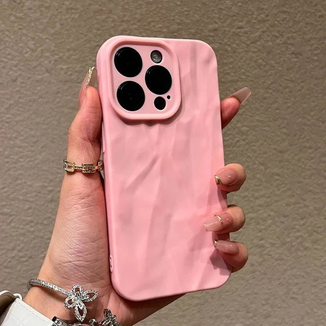 Fashion Silicone Fold Wrinkle Phone Case For iPhone 14 13 12 11 15 Pro Max SE X XS XR 8 7 Plus Soft Candy Color Full Cover - 𝐃𝐔𝐕𝐋𝐀𝐒𝐇𝐎𝐏