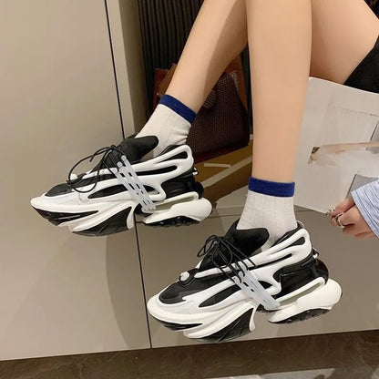 Fashion Thick Bottom Sneakers Women Pointed Toe Lace - Up Platform Shoes Lady Classics Luxury Brands Couple's Shoes Casual Sneaker - 𝐃𝐔𝐕𝐋𝐀𝐒𝐇𝐎𝐏
