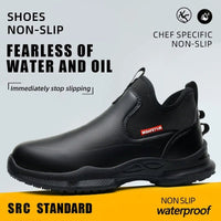 Fashionable men's leather shoes Waterproof and anti slip chef shoes Wear resistant men's casual shoes oil resistance Chef's boot - 𝐃𝐔𝐕𝐋𝐀𝐒𝐇𝐎𝐏
