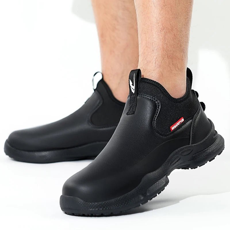 Fashionable men's leather shoes Waterproof and anti slip chef shoes Wear resistant men's casual shoes oil resistance Chef's boot - 𝐃𝐔𝐕𝐋𝐀𝐒𝐇𝐎𝐏