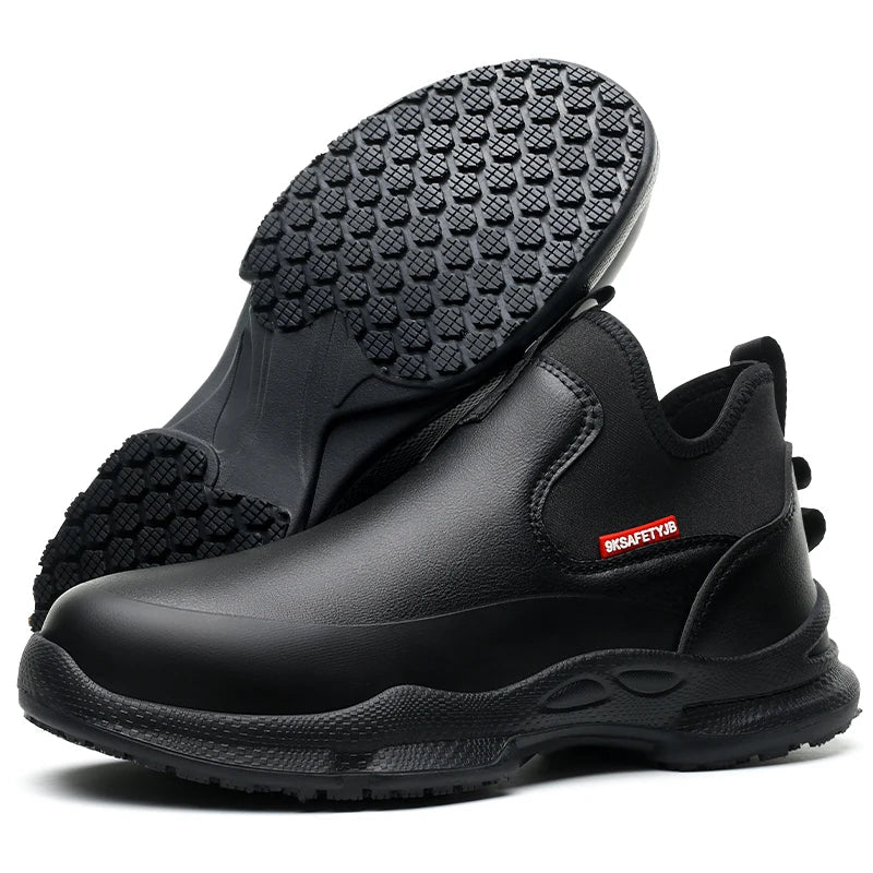 Fashionable men's leather shoes Waterproof and anti slip chef shoes Wear resistant men's casual shoes oil resistance Chef's boot - 𝐃𝐔𝐕𝐋𝐀𝐒𝐇𝐎𝐏