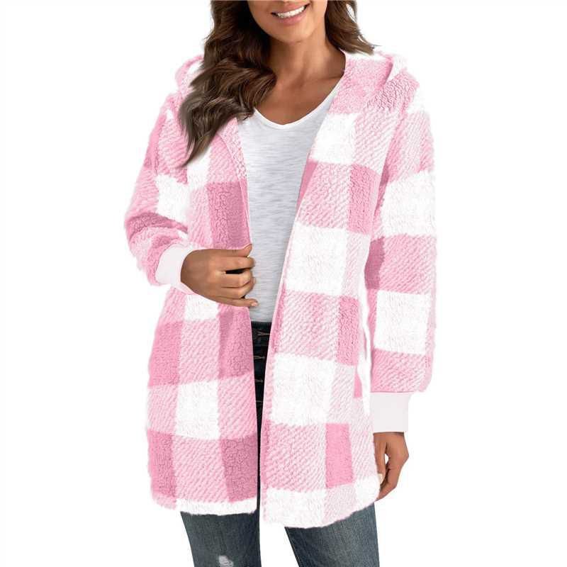 Fashionable Style Loose Plaid Color - Blocked Knitted Cardigan Women's Sweater - 𝐝𝐮𝐯𝐥𝐚𝐬𝐡𝐨𝐩.𝐜𝐨𝐦