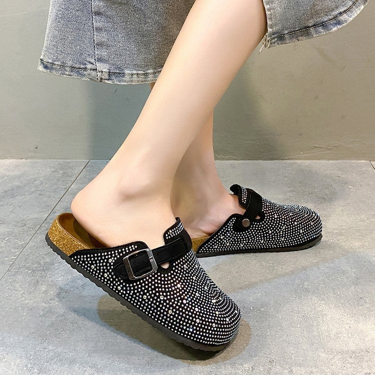 Flat - soled rhinestone cork Birkenstock fishing Birkenstock shoes for women thick - soled fashion outer wear Birkenstock shoes - 𝐃𝐔𝐕𝐋𝐀𝐒𝐇𝐎𝐏