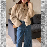 Fleece Coat for Women Plus Size Loose Fit,Short Length Double - Sided Fleece, Warm and Thickened, Casual Outerwear - 𝐝𝐮𝐯𝐥𝐚𝐬𝐡𝐨𝐩.𝐜𝐨𝐦